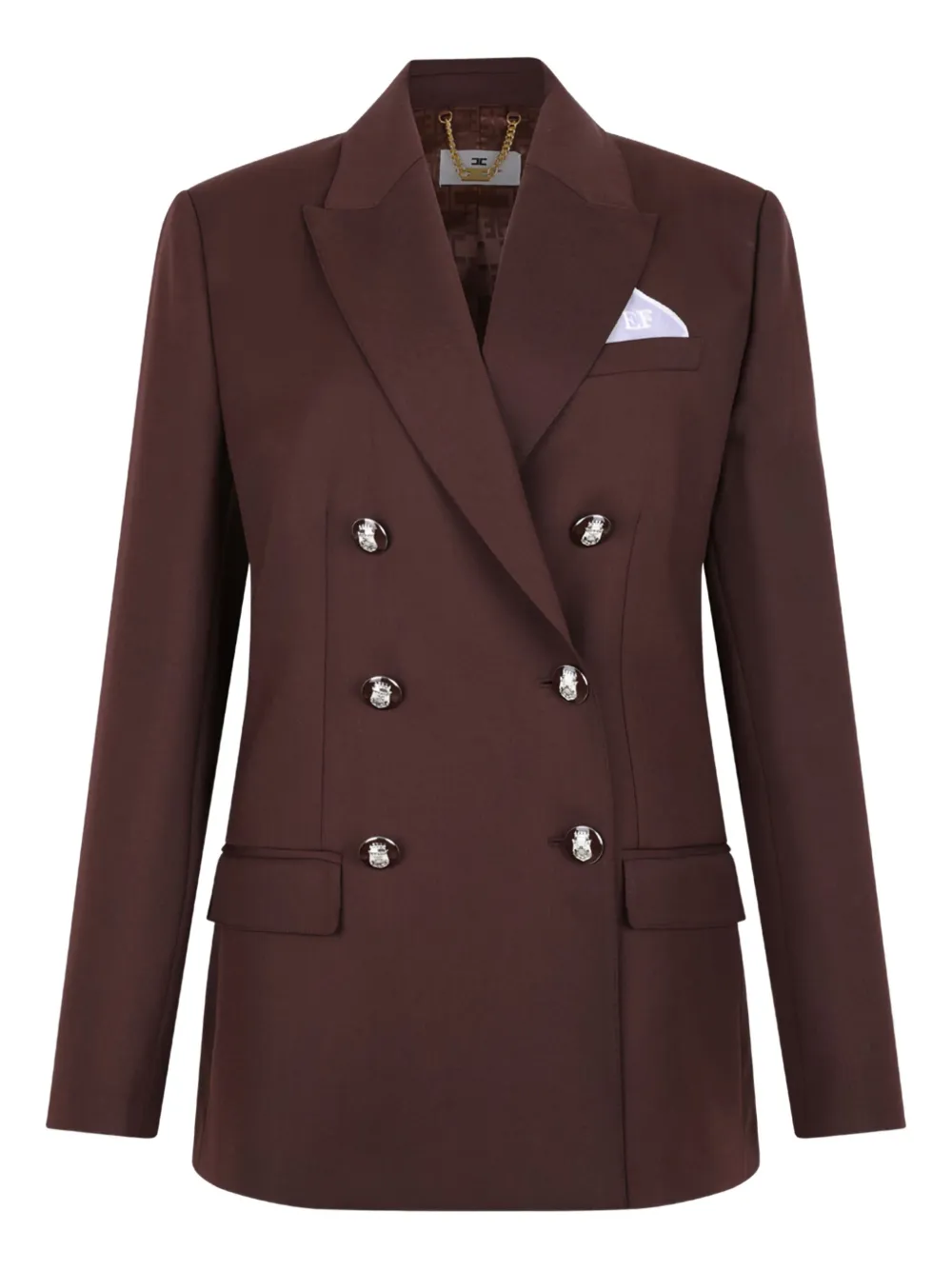 Elisabetta Franchi Blazer met dubbele rij knopen Bruin