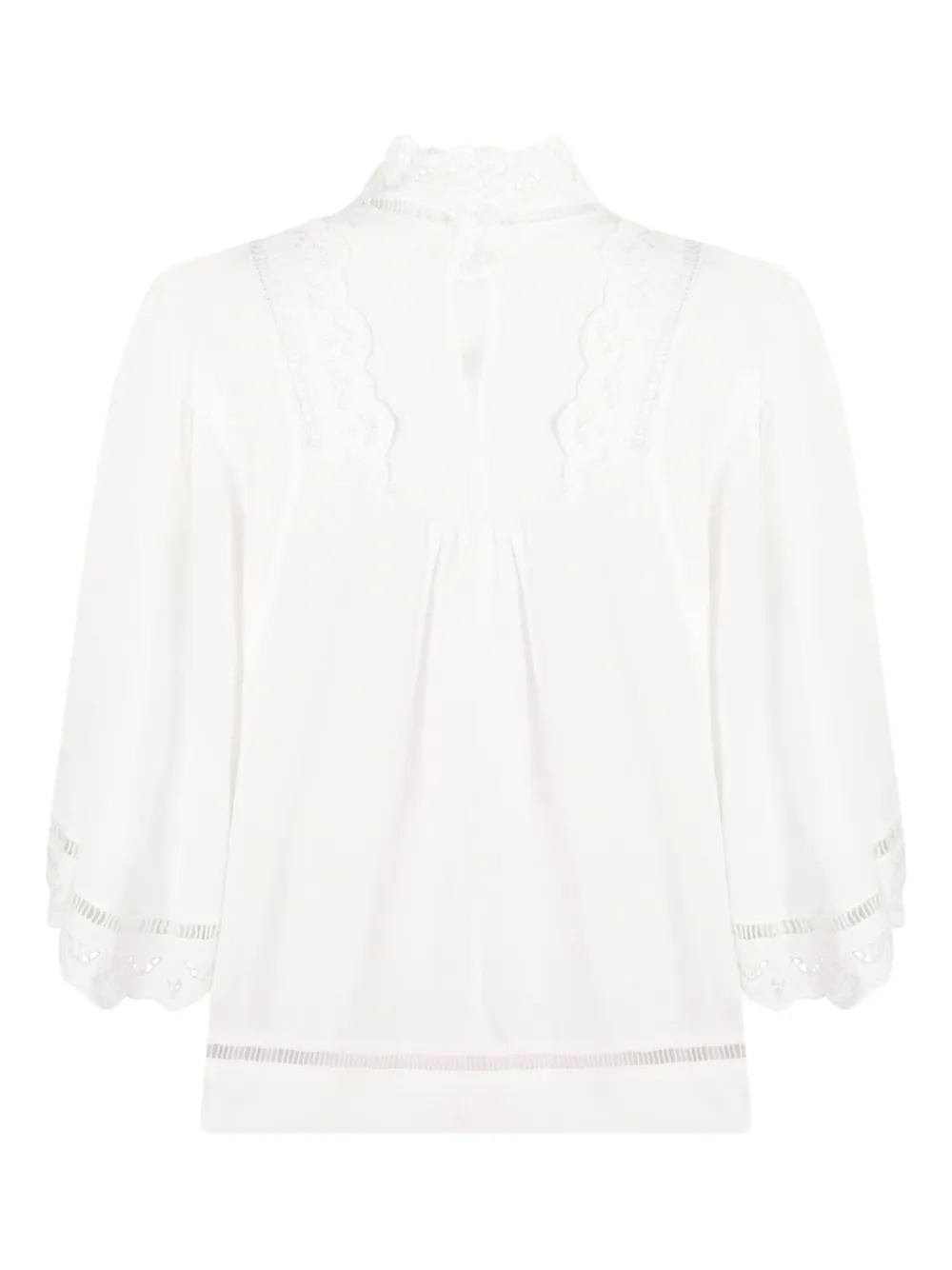Isabel Marant Embroidered Lace-trimmed Blouse In White