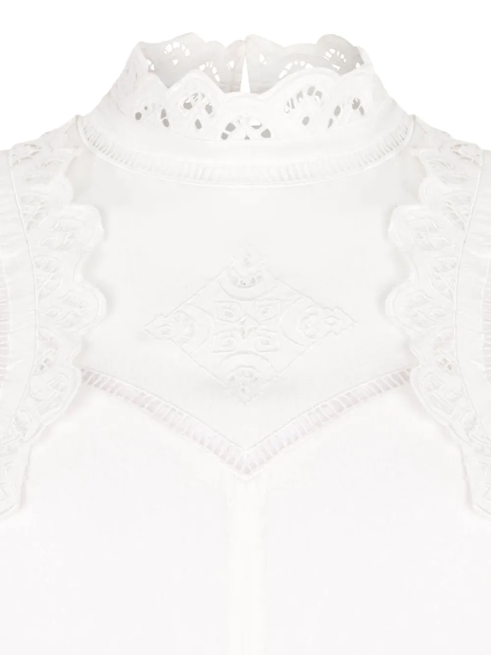 Isabel Marant Embroidered Lace-trimmed Blouse In White