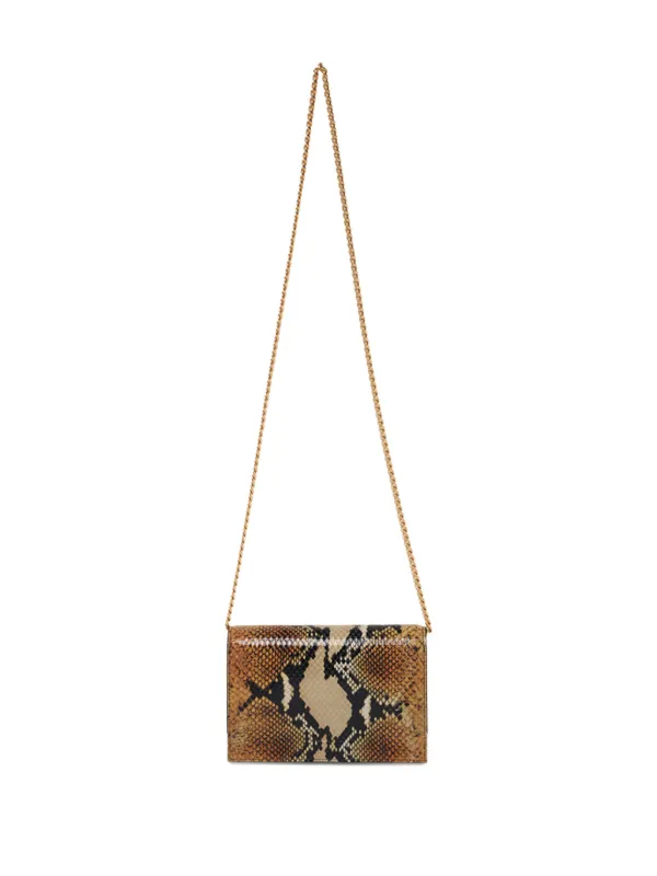 Alexander McQueen スネークスキン ショルダーバッグ | ブラウン 