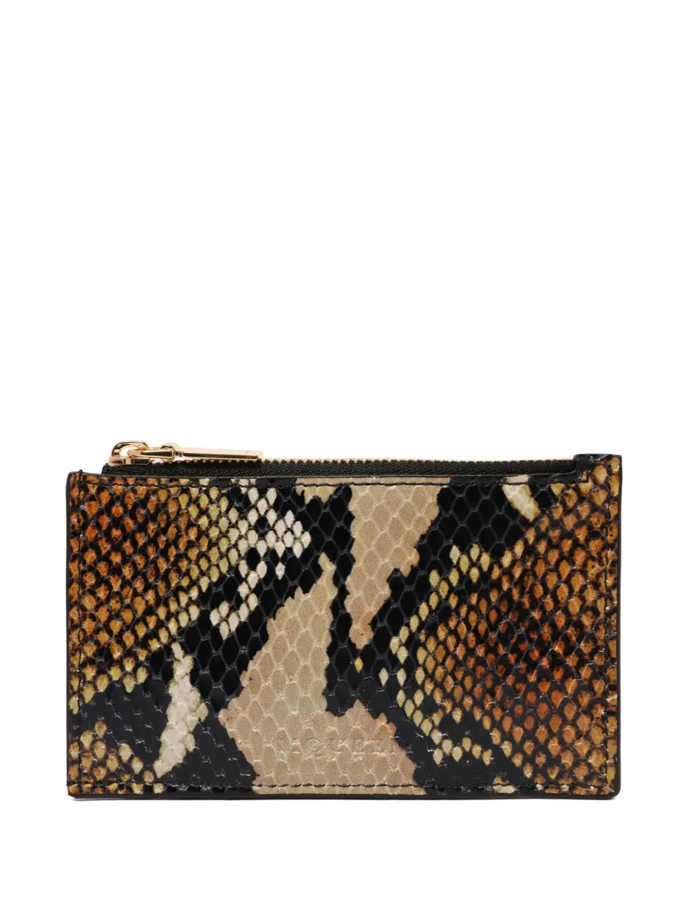 Alexander McQueen snakeskin-pattern zip cardholder Bruin