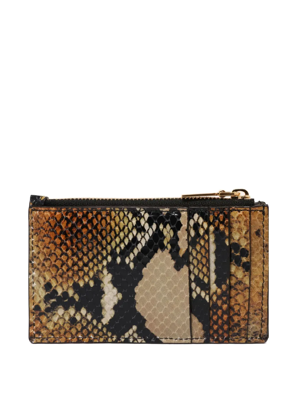 Alexander McQueen snakeskin-pattern zip cardholder Bruin