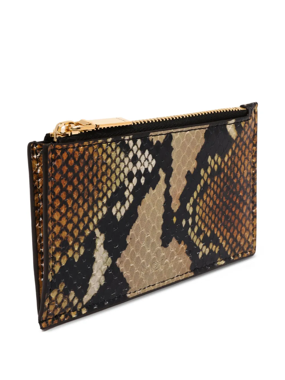 Alexander McQueen snakeskin-pattern zip cardholder Bruin