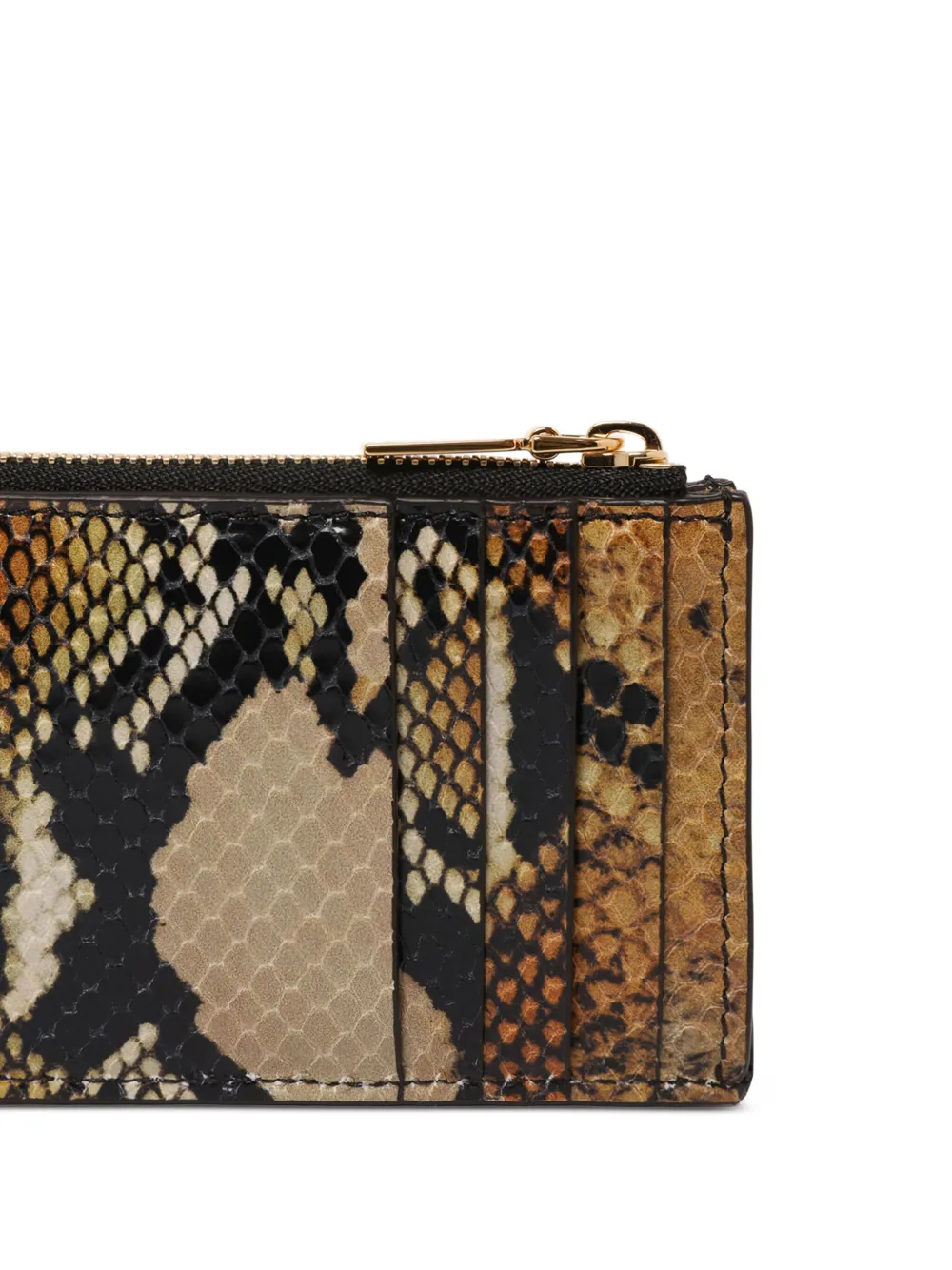 Alexander McQueen snakeskin-pattern zip cardholder Bruin