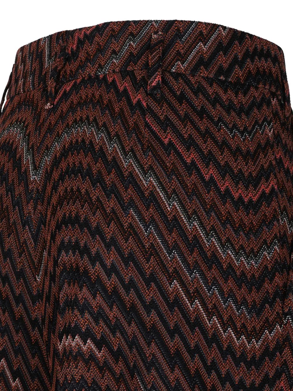 Missoni Mid-rise Tailored Pants With Zigzag Pattern In Brown