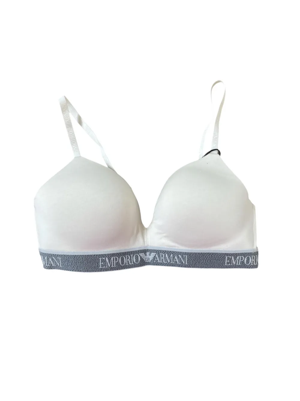Emporio Armani Logo-band Bra In White