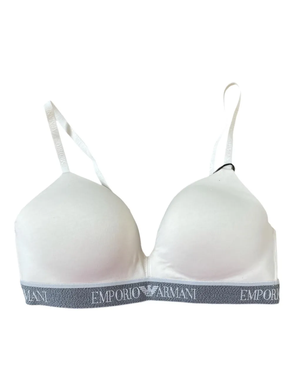 Emporio Armani Logo-band Bra In White