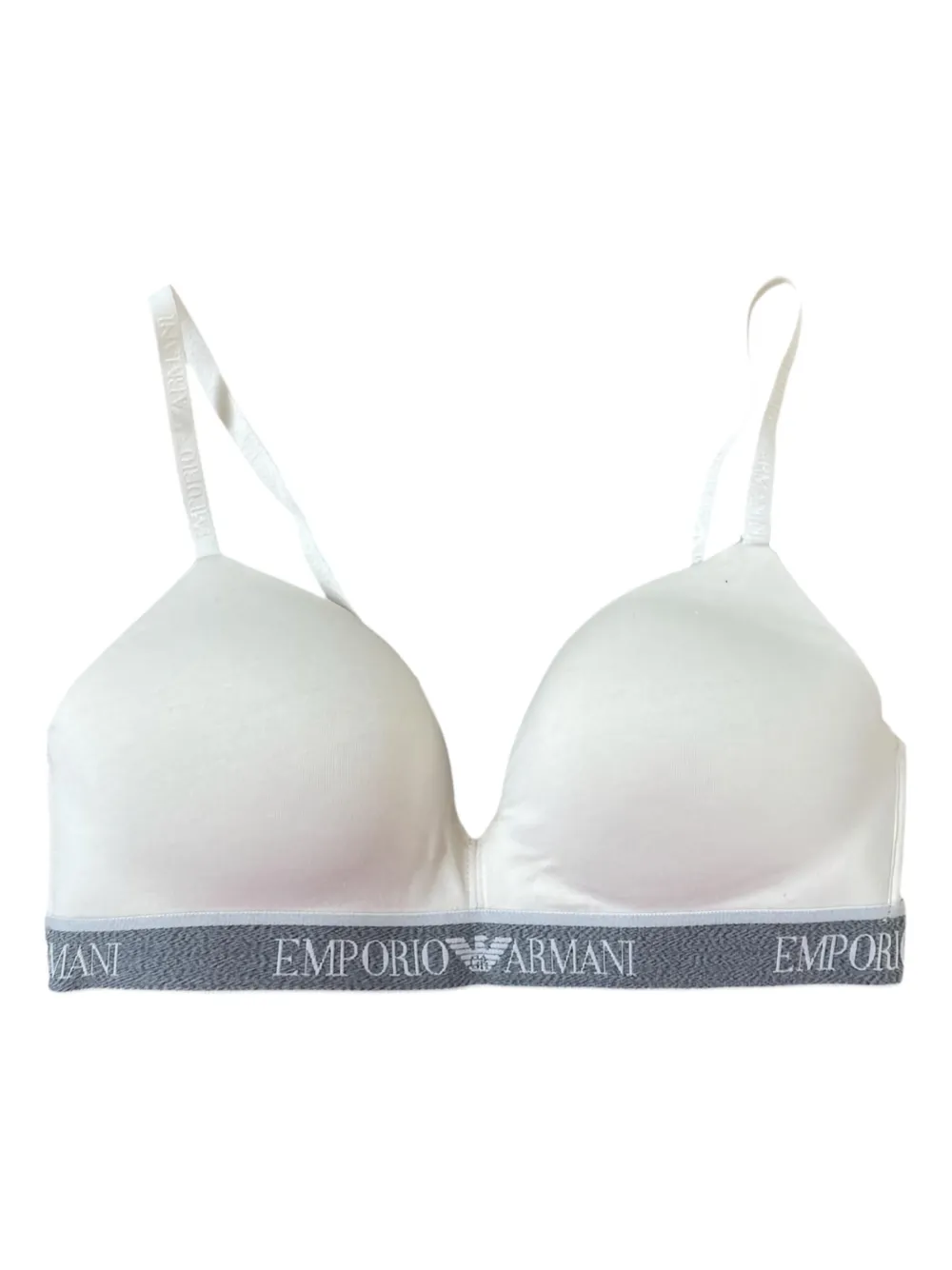 Emporio Armani logo-band bra - Bianco