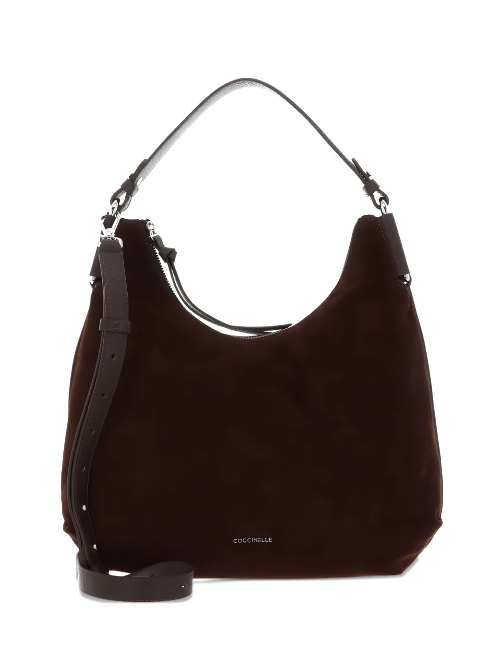 Coccinelle suede zip-fastening tote bag Bruin