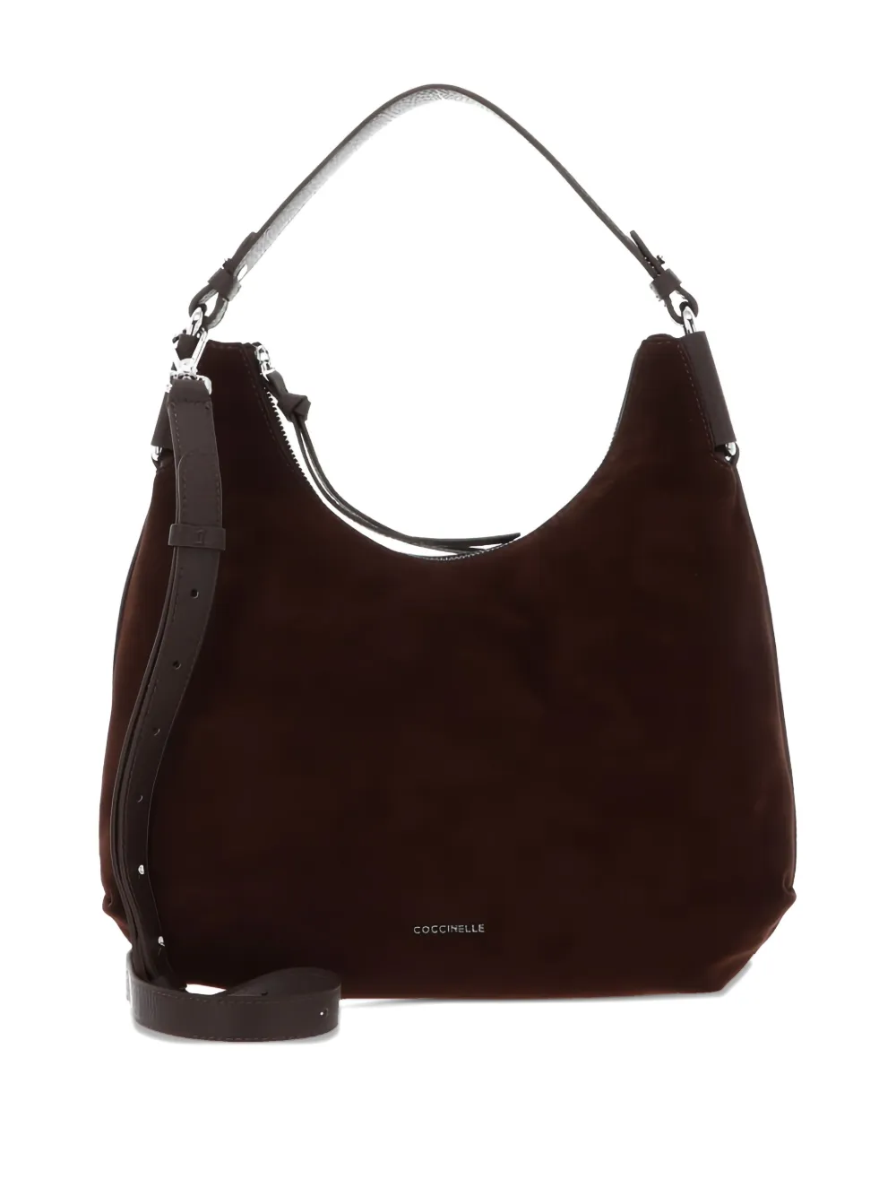 Coccinelle suede zip-fastening tote bag Bruin