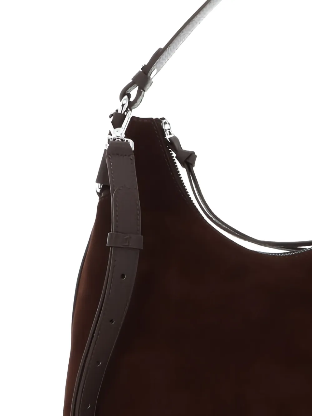 Coccinelle Suède shopper met ritssluiting - Bruin