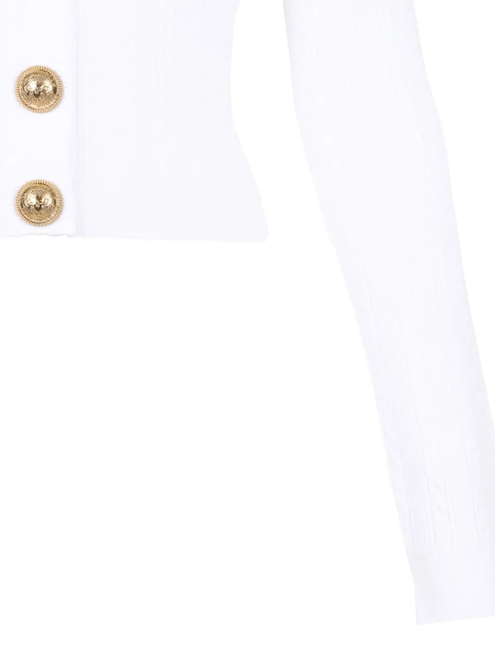 Balmain Geribbeld vest met knoop Wit