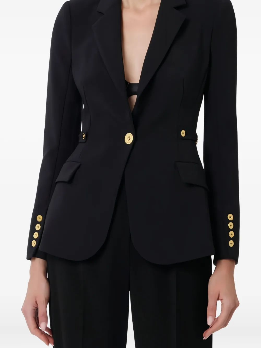 Elisabetta Franchi single-breasted blazer Zwart