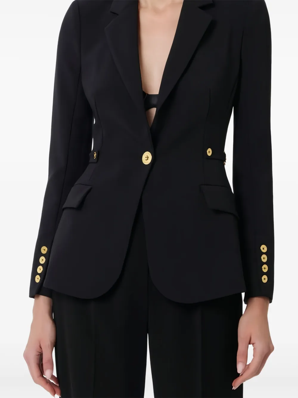 Elisabetta Franchi single-breasted blazer Zwart