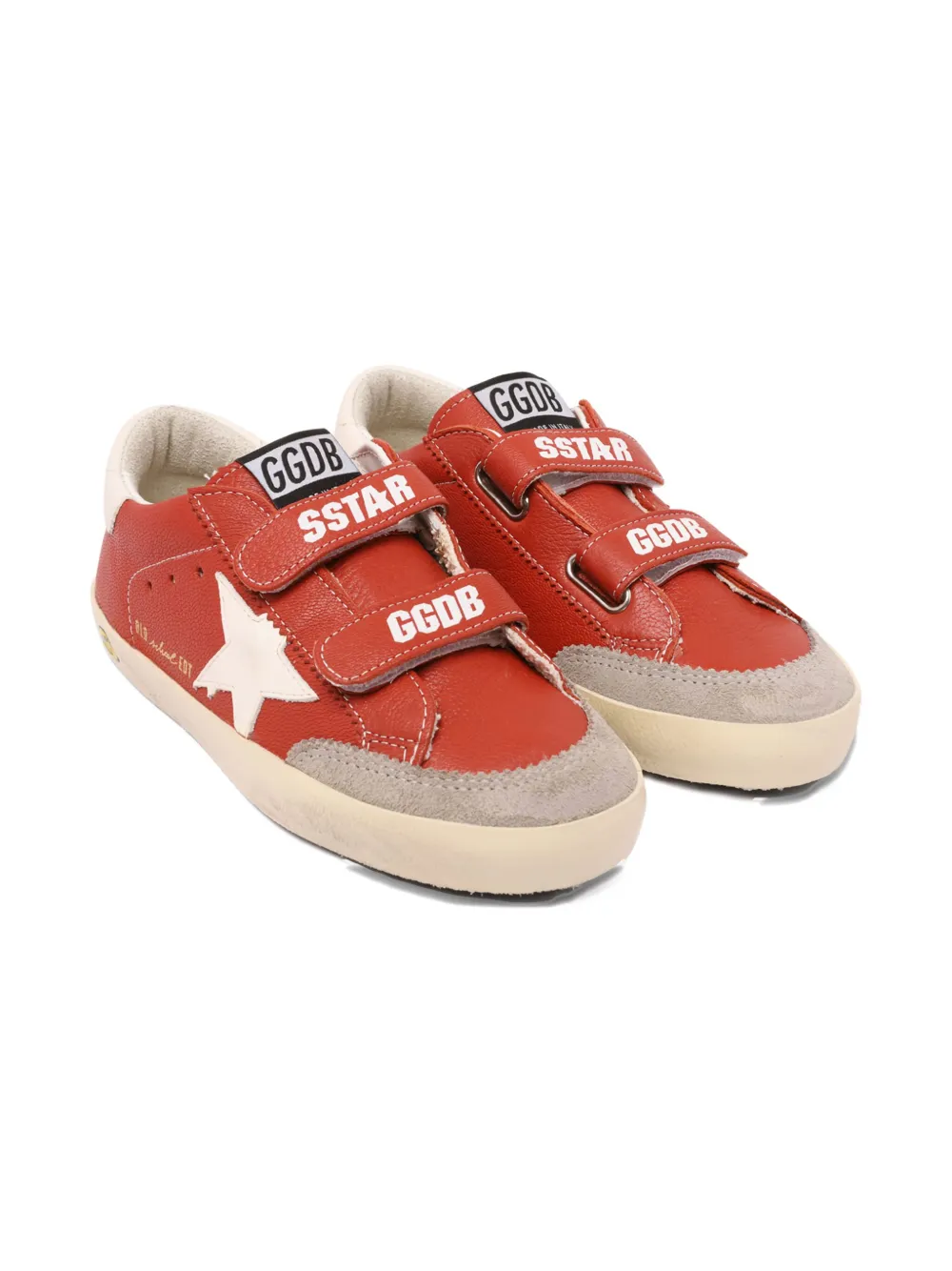 Golden Goose Old School Touch-strap Sneakers In Orange