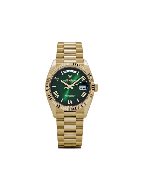 Rolex 2024 pre-owned Day-Date 36mm Green FARFETCH PH - Main Image