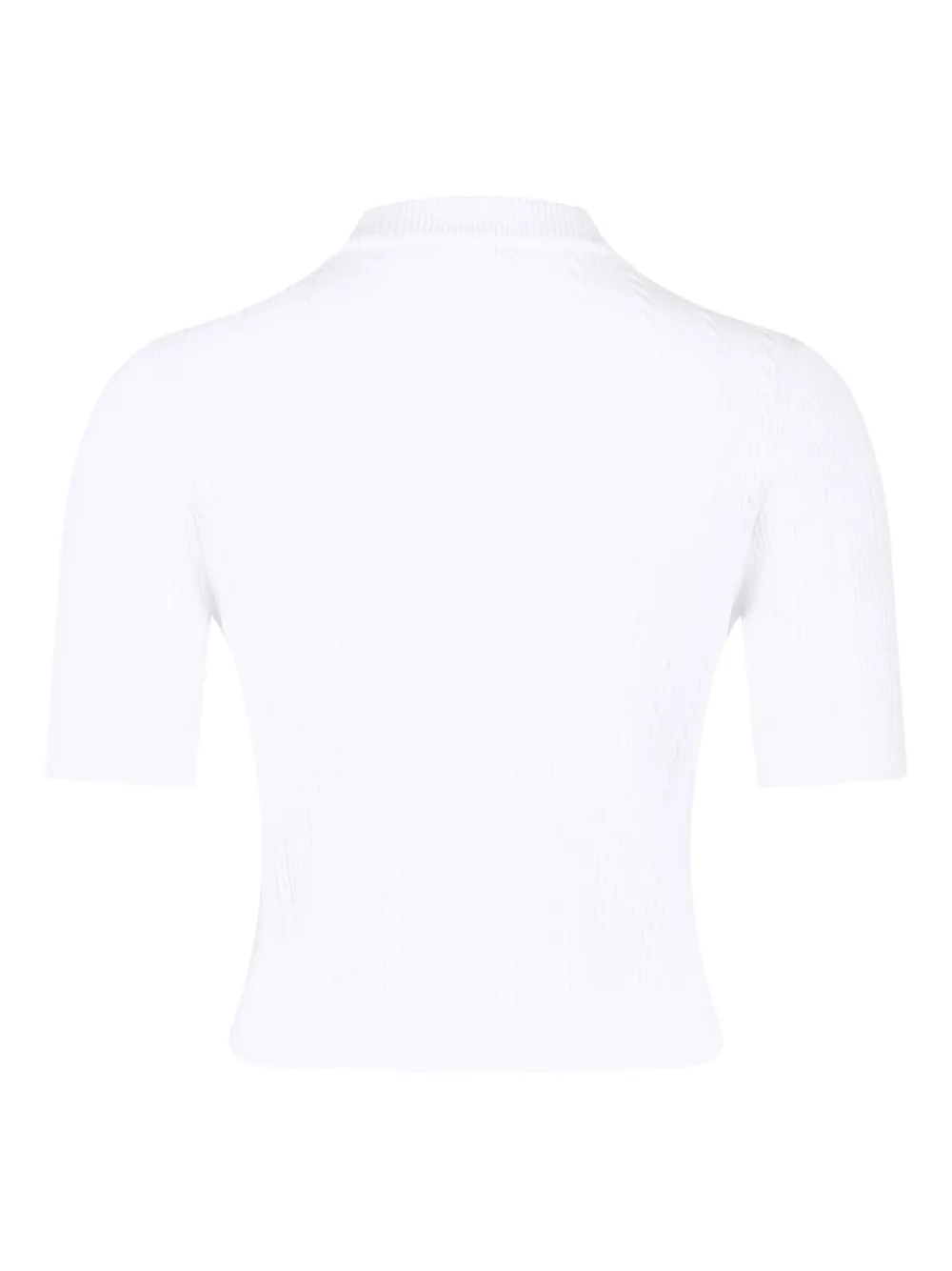 Balmain Ribgebreide top met knopen Wit