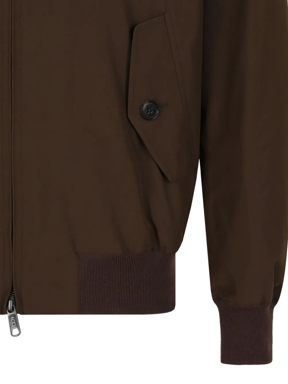 Baracuta Melton Bomber Jacket Collar Button In Brown
