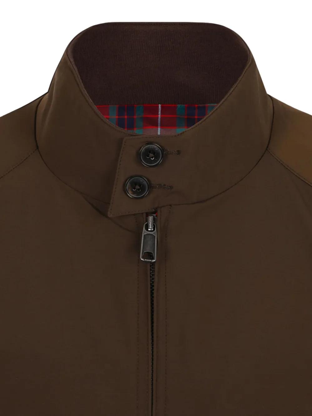 Baracuta Melton Bomber Jacket Collar Button In Brown