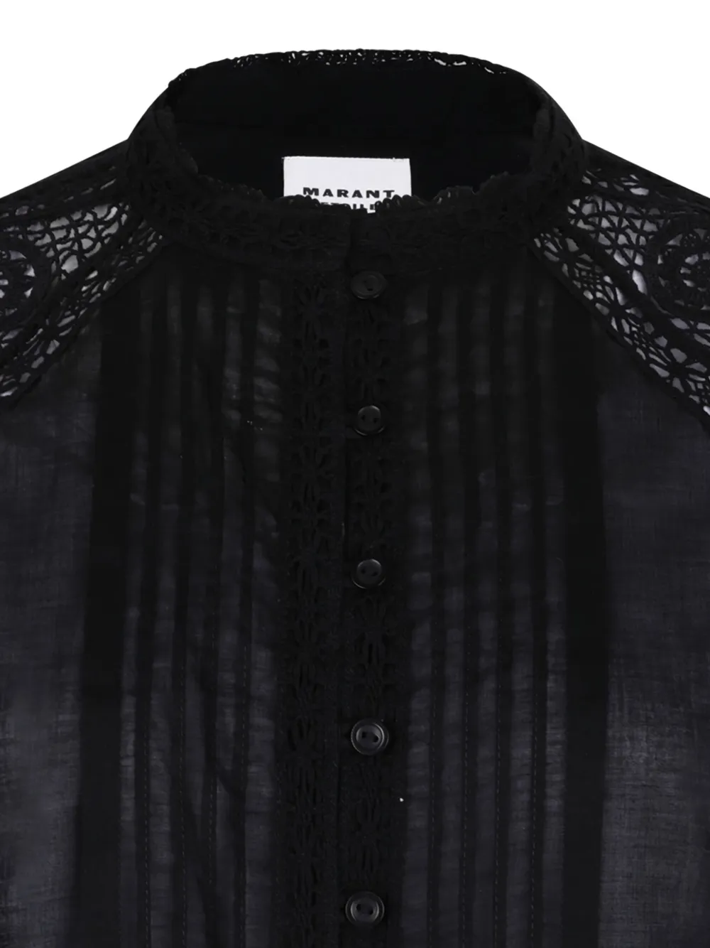 ISABEL MARANT lace-insert button shirt Zwart