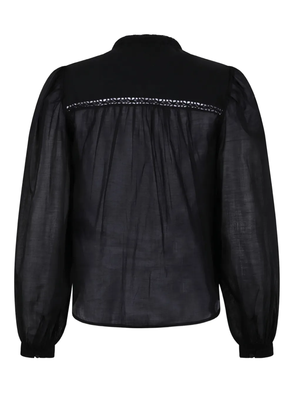 ISABEL MARANT lace-insert button shirt Zwart