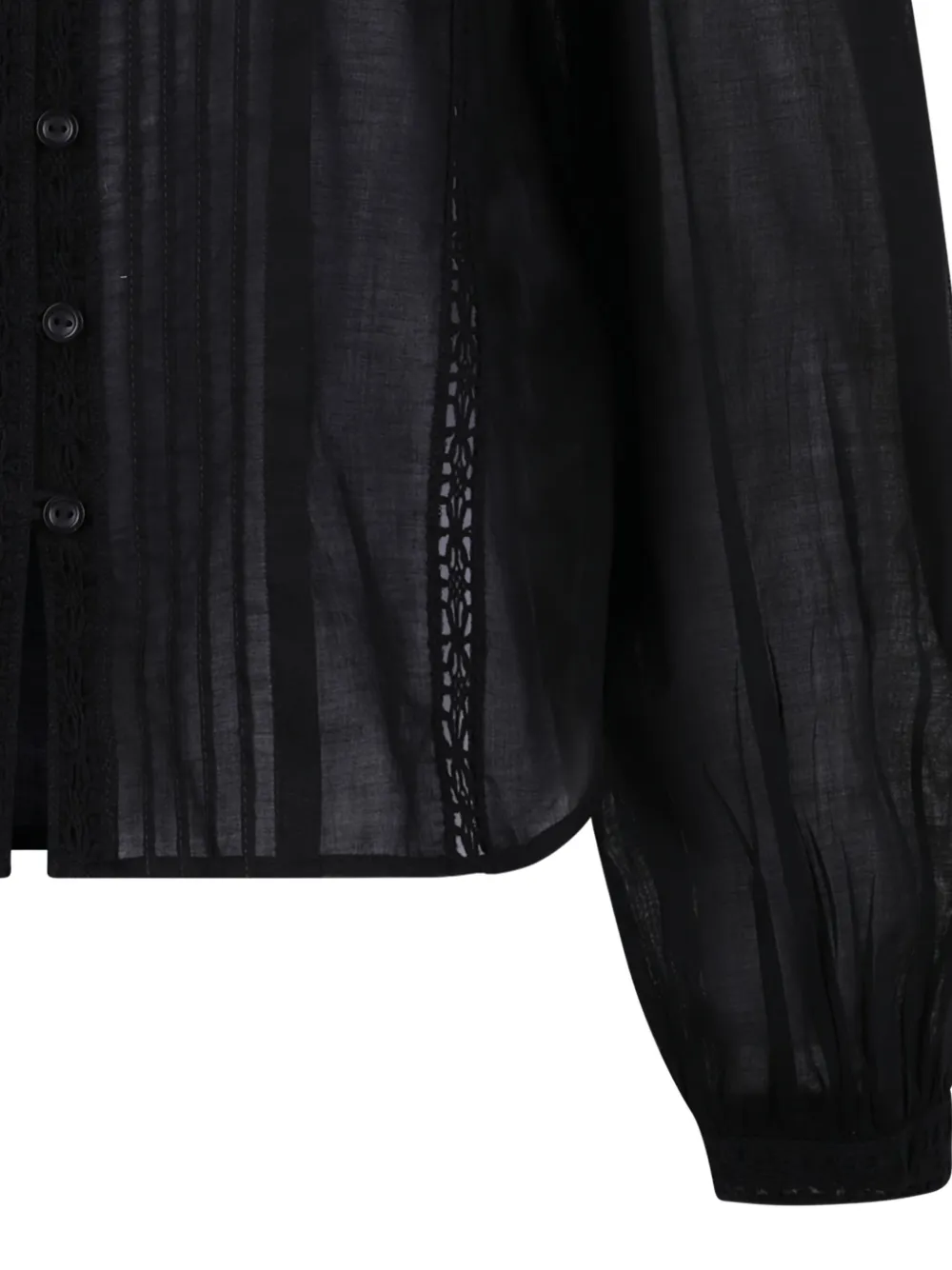 ISABEL MARANT lace-insert button shirt Zwart
