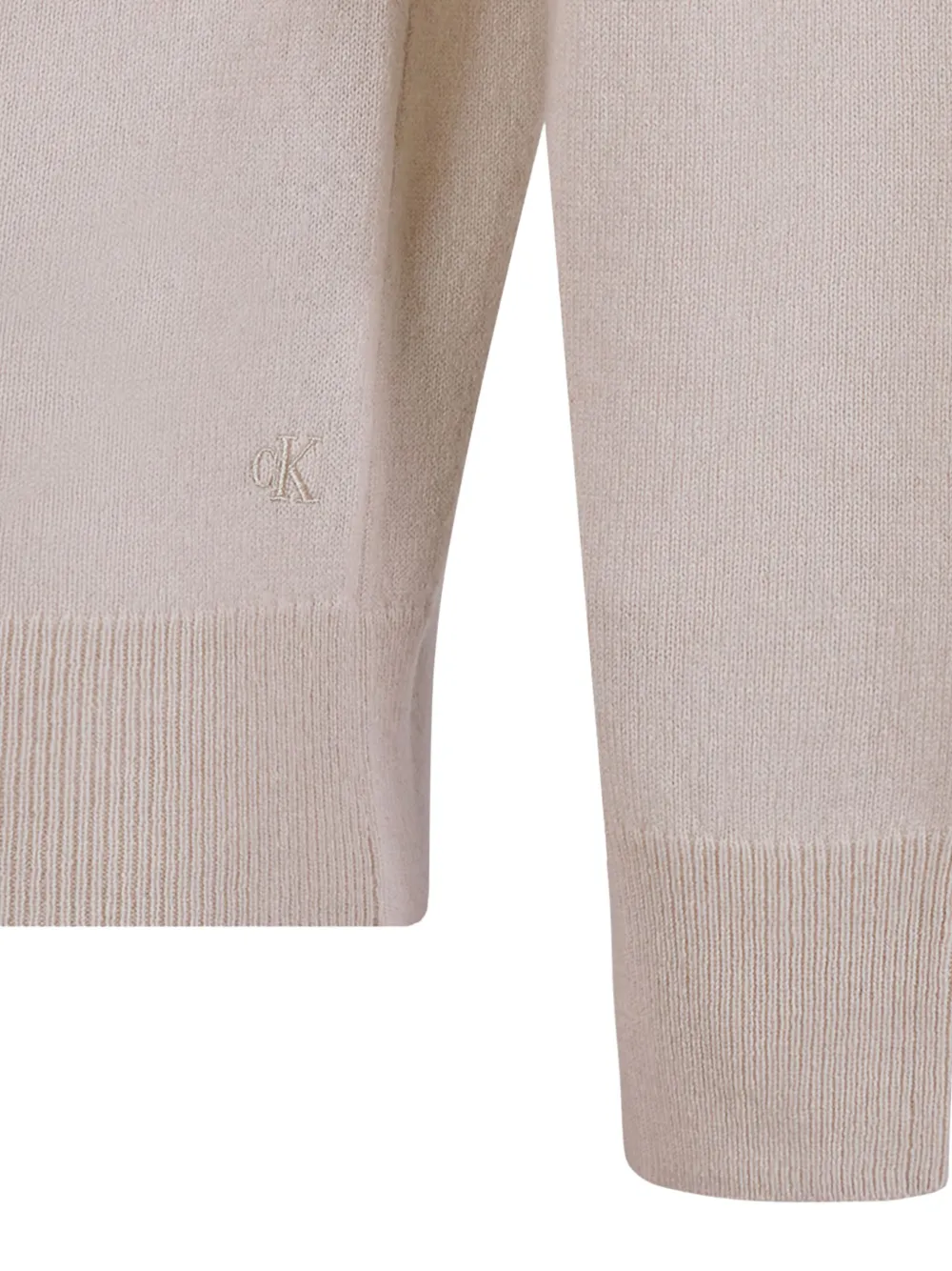 Calvin Klein Kasjmier trui met geborduurd logo Beige