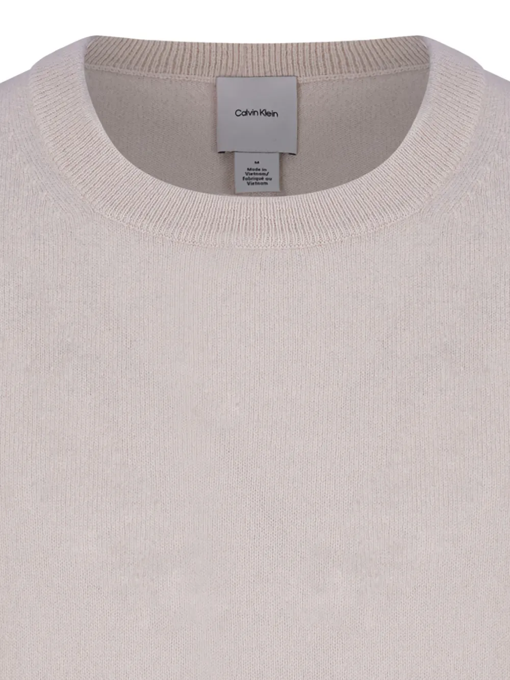 Calvin Klein Kasjmier trui met geborduurd logo Beige