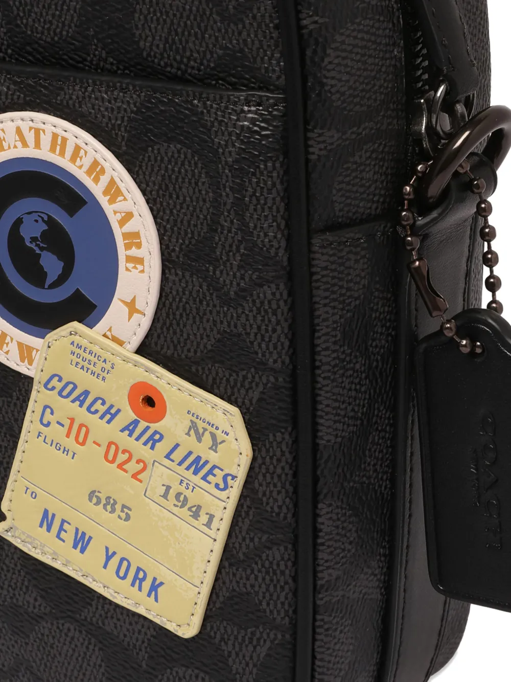 Coach Hitch messengertas met patchprint Grijs