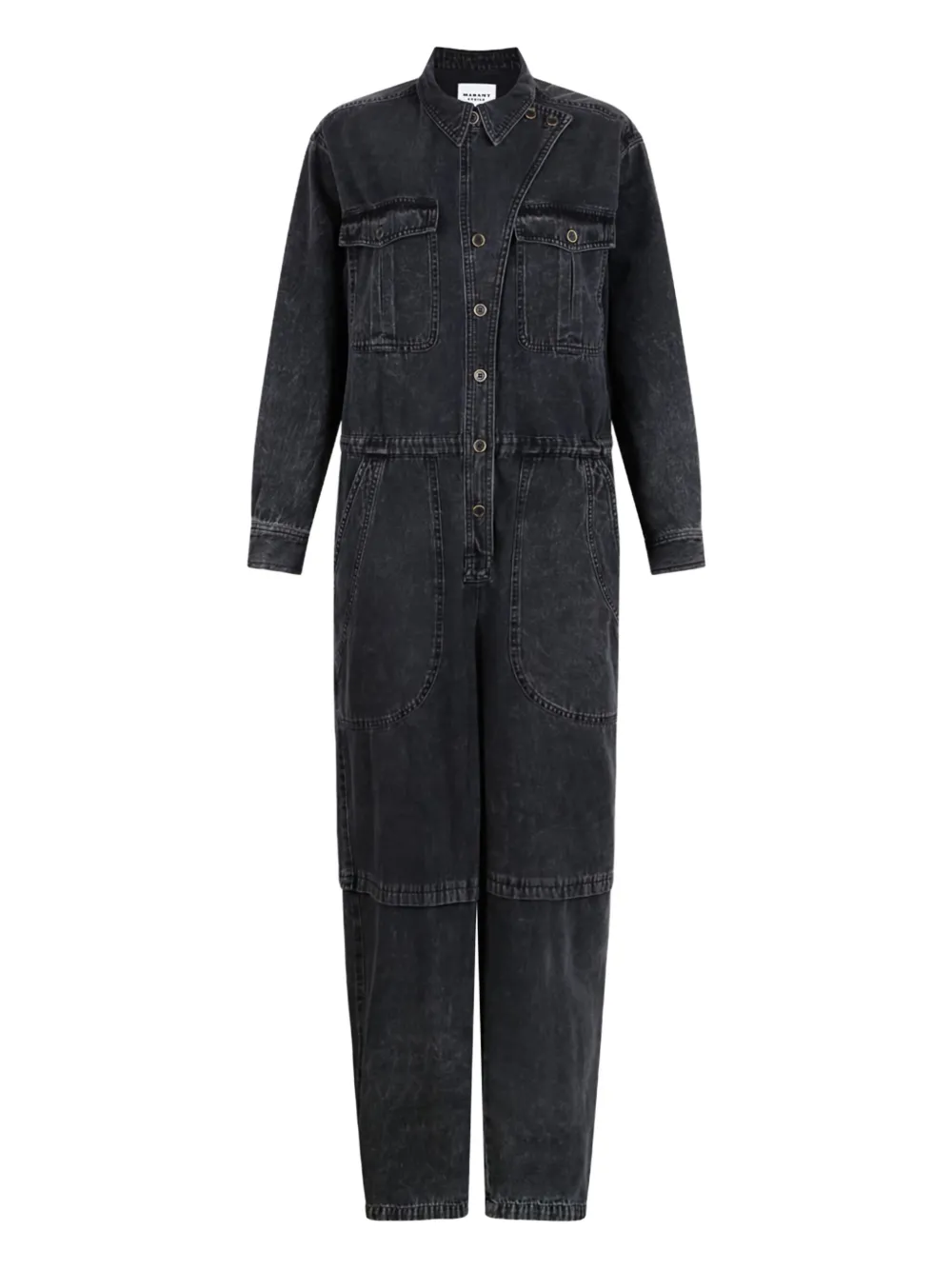 Isabel Marant Button-fastening Pocketed Jumpsuit In Black