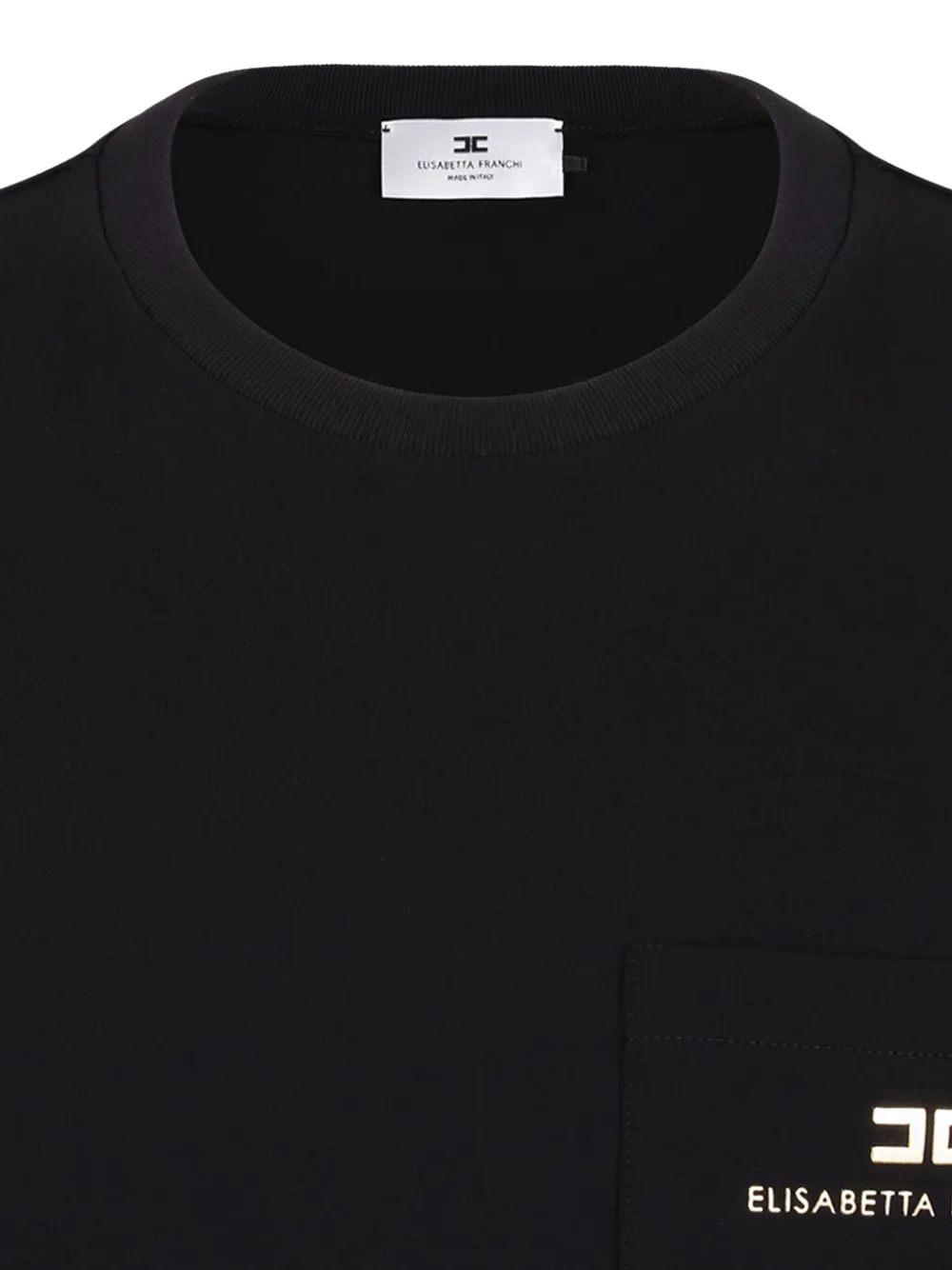 Elisabetta Franchi logo-plaque pocket top Zwart