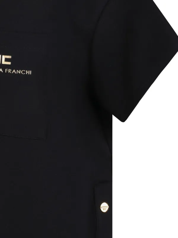 Elisabetta Franchi logo-plaque Pocket Top Black FARFETCH SA