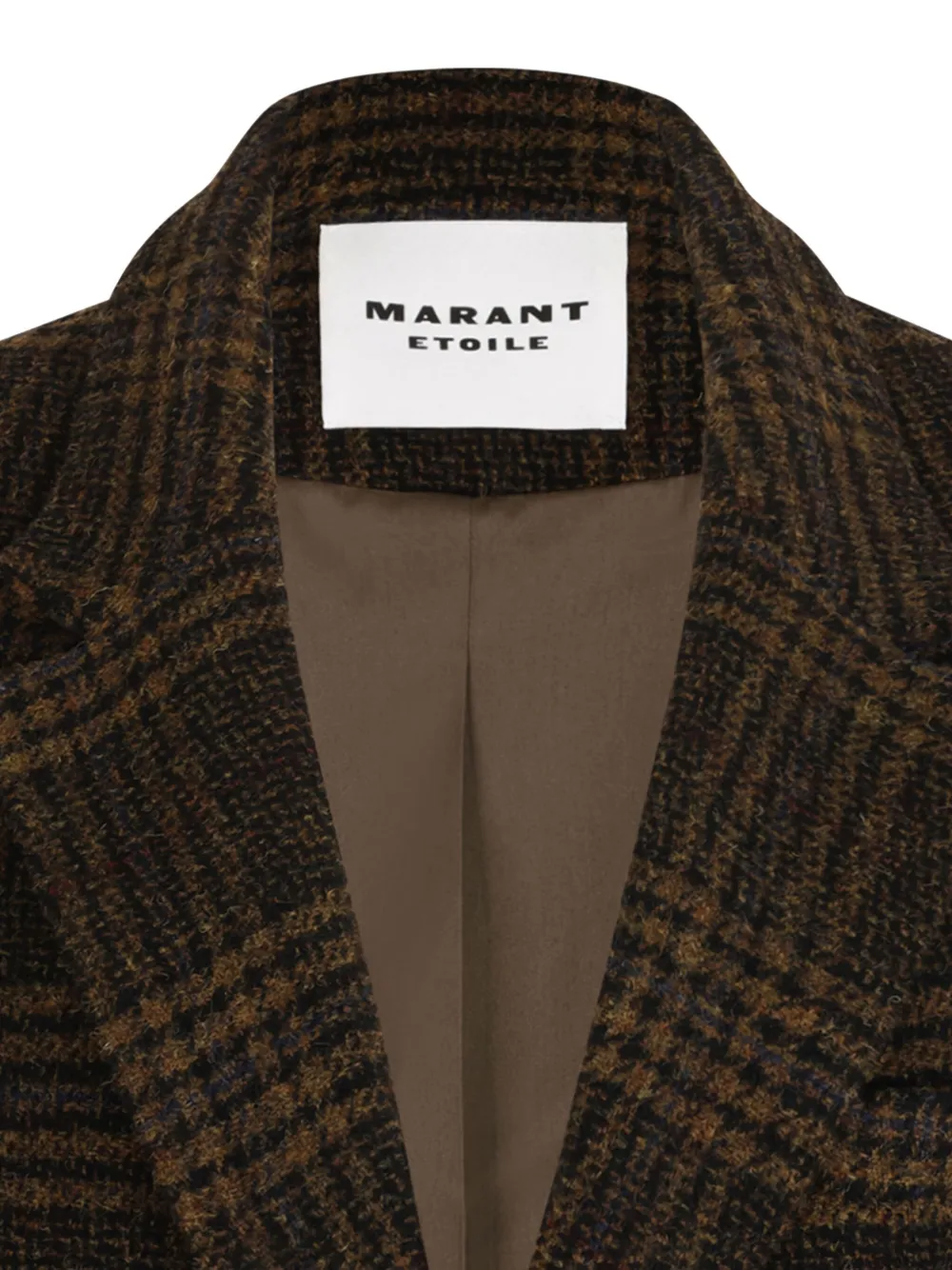 Isabel Marant Limiza Checked Wool Coat In Brown
