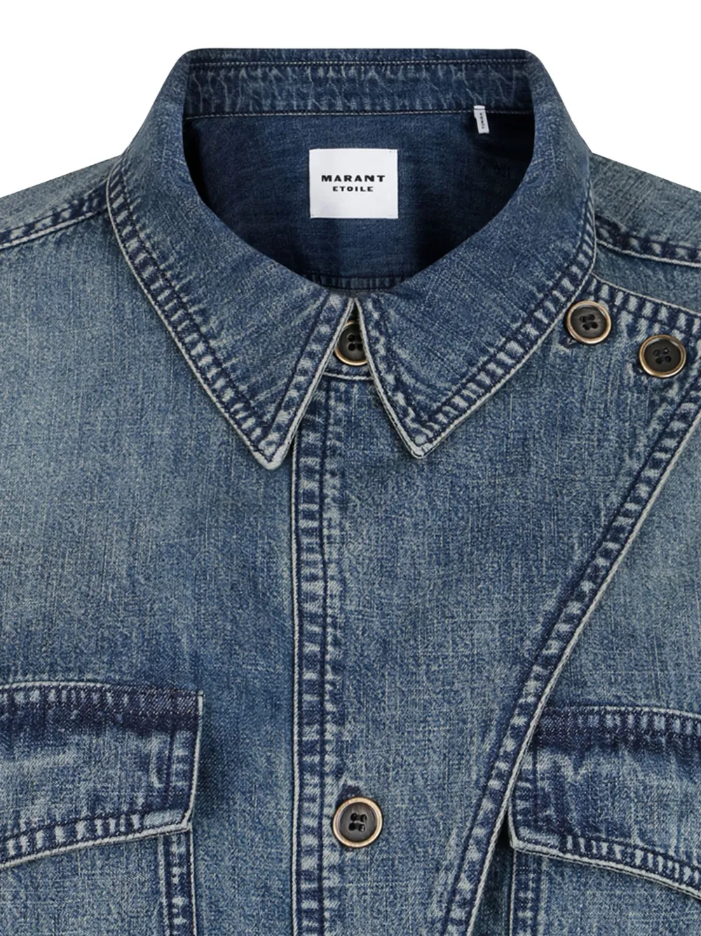 Isabel Marant Button-fastening Denim Jumpsuit In Blue