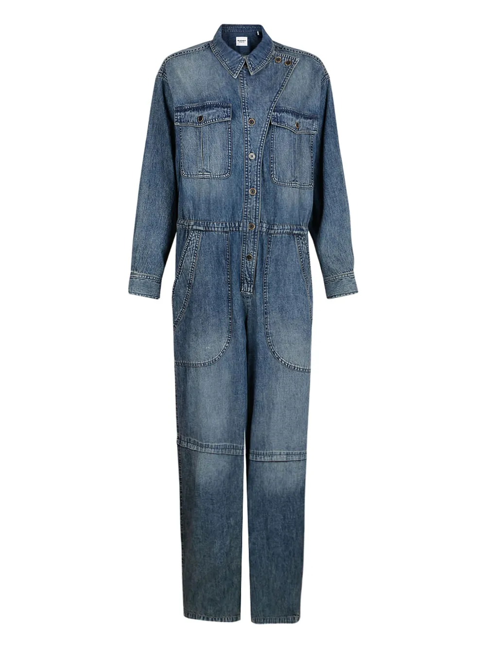 Isabel Marant Button-fastening Denim Jumpsuit In Blue