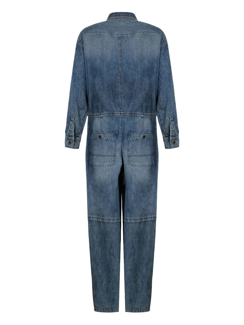 Isabel Marant Button-fastening Denim Jumpsuit In Blue
