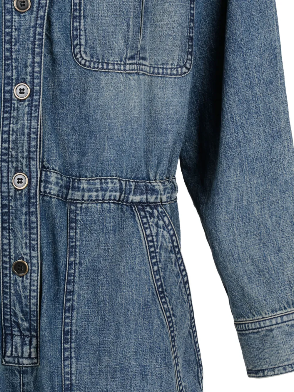 Isabel Marant Button-fastening Denim Jumpsuit In Blue