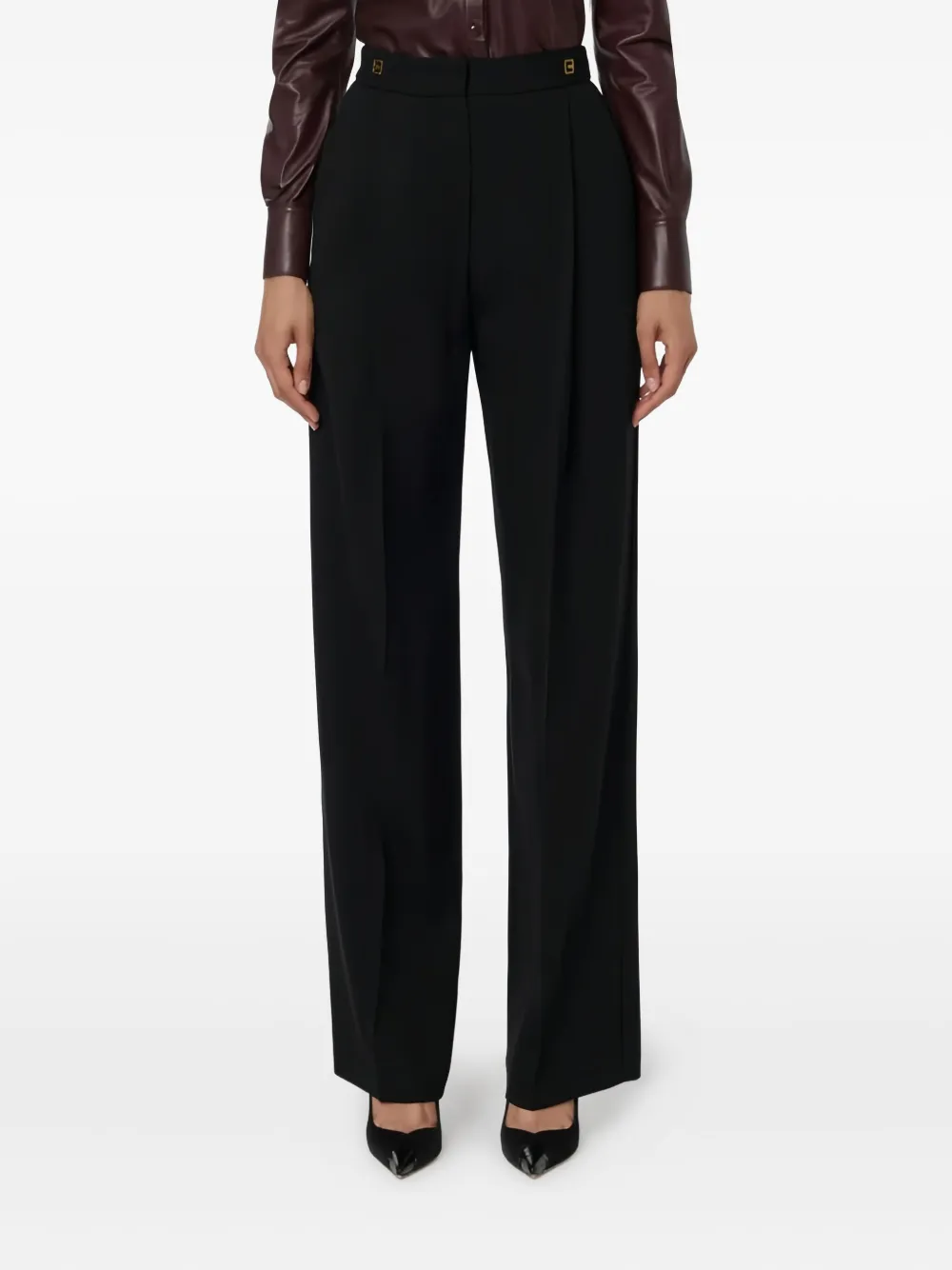 Elisabetta Franchi pleated-detail trousers Zwart