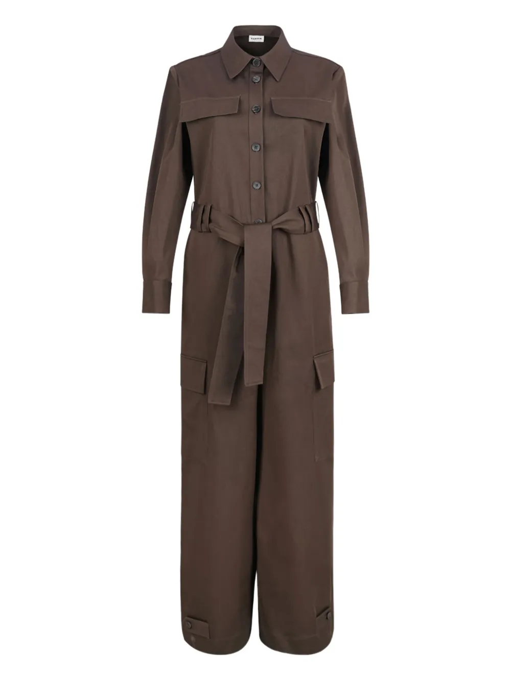 P.a.r.o.s.h Belted Jumpsuit In Brown