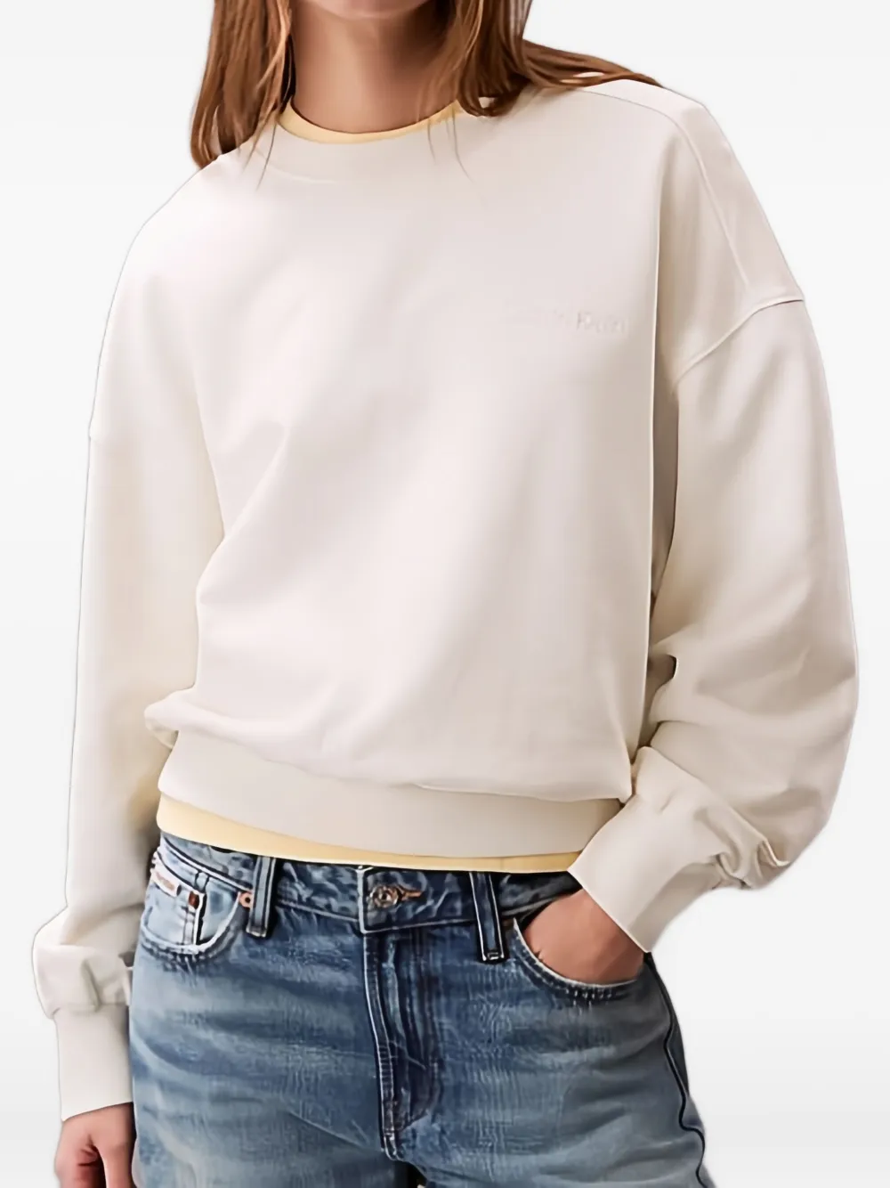 Calvin Klein Katoenen badstof sweater Beige
