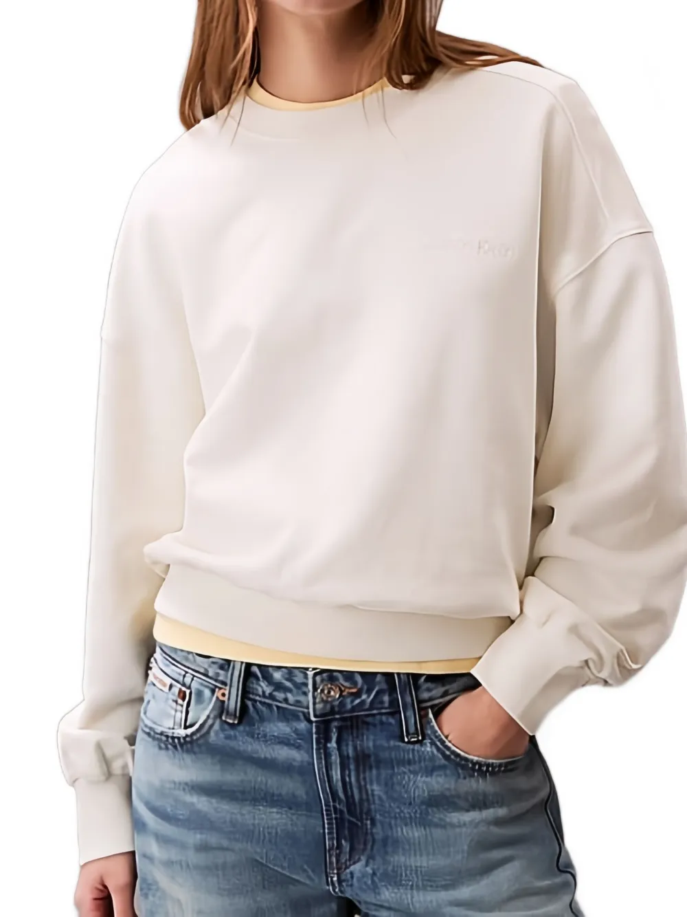 Calvin Klein Katoenen badstof sweater Beige