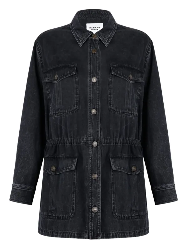 ISABEL MARANT button-fastening Cotton Denim Jacket | Black