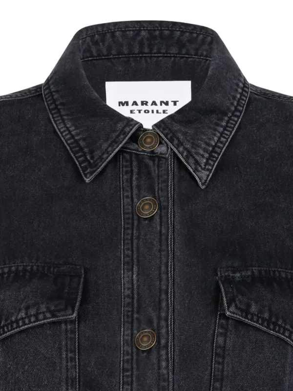 ISABEL MARANT button-fastening Cotton Denim Jacket | Black