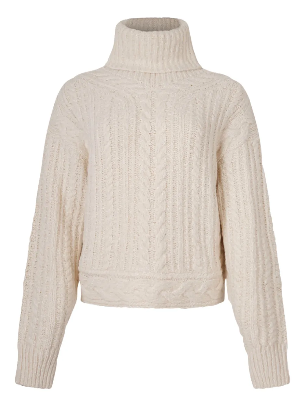 Isabel Marant Cable-knit Roll-neck Sweater In Neutral