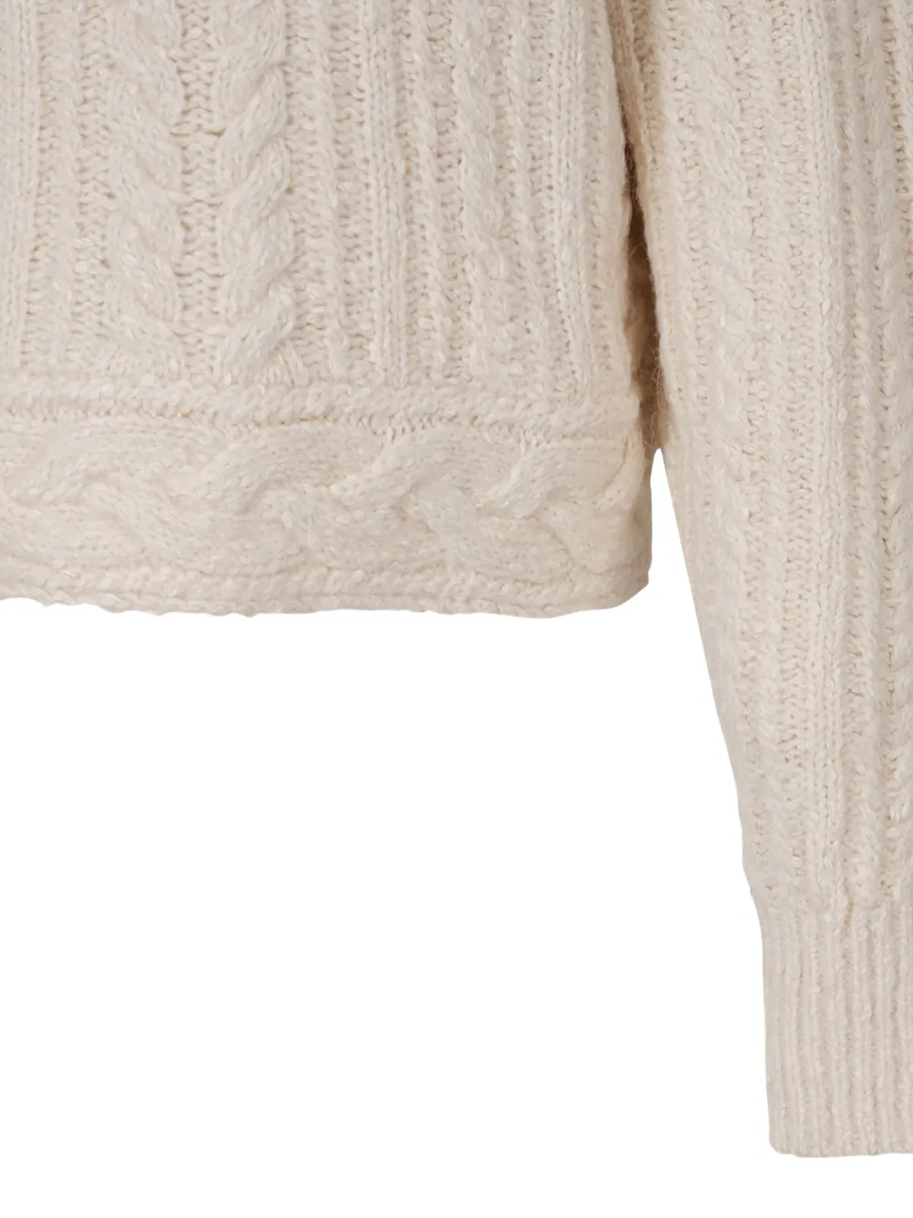 Isabel Marant Cable-knit Roll-neck Sweater In Neutral