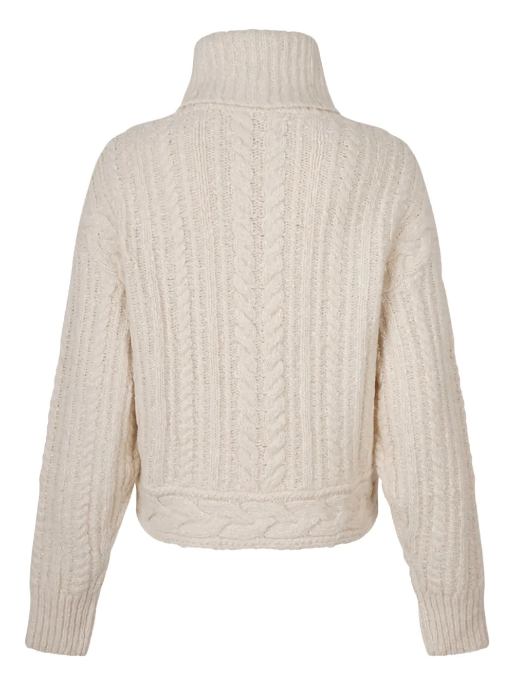 Isabel Marant Cable-knit Roll-neck Sweater In Neutral