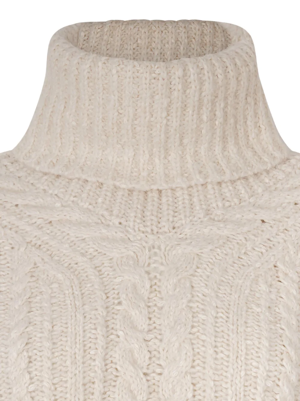 Isabel Marant Cable-knit Roll-neck Sweater In Neutral