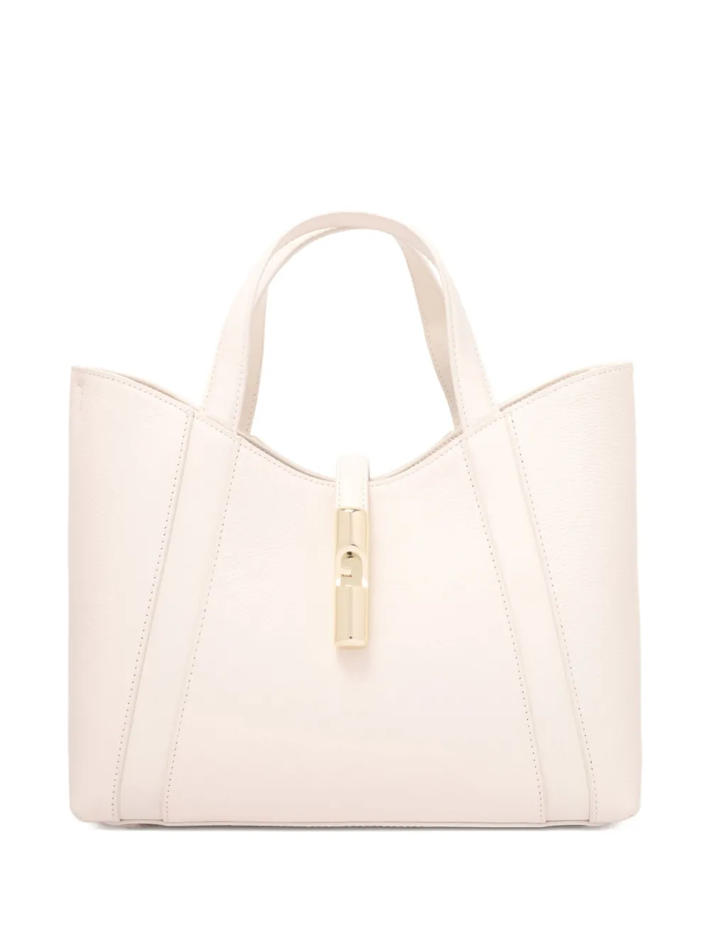 Furla Goccia curved-top clasp tote bag Beige
