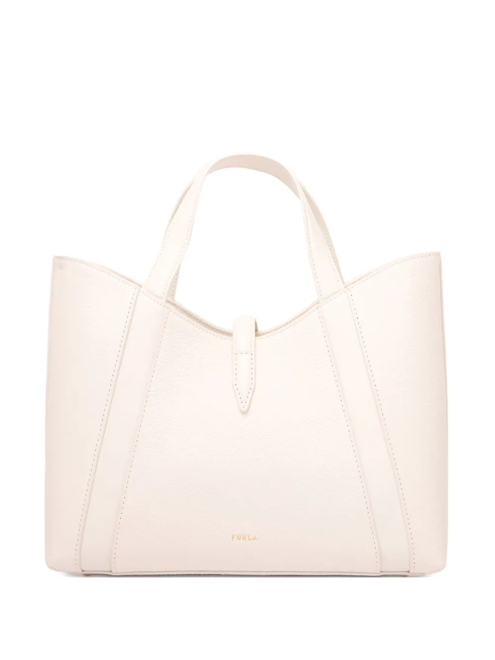 Furla Goccia shopper met gewelfde gesp Beige