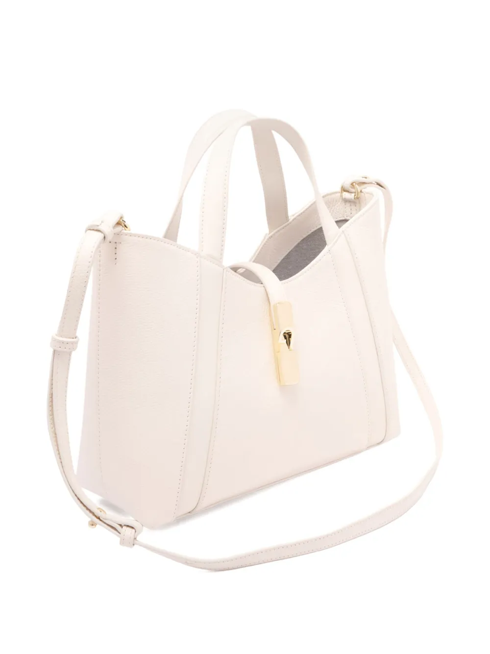 Furla Goccia shopper met gewelfde gesp Beige